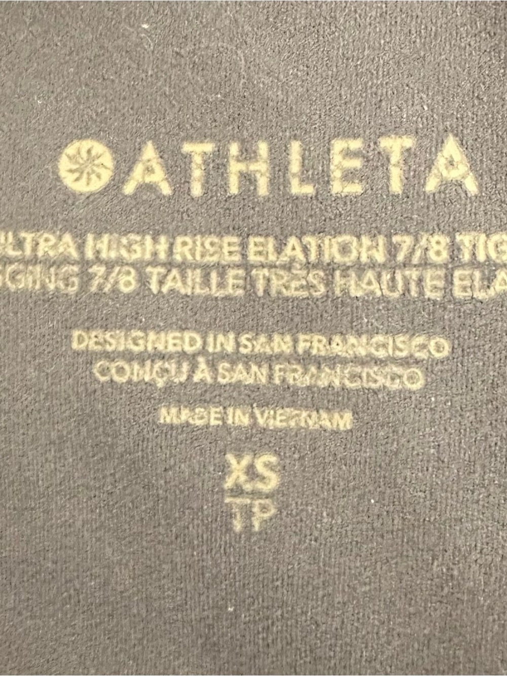 Athleta High Rise 7/8 Cropped Leggings Navy Blue Women's Size XS - Picture 2 of 8